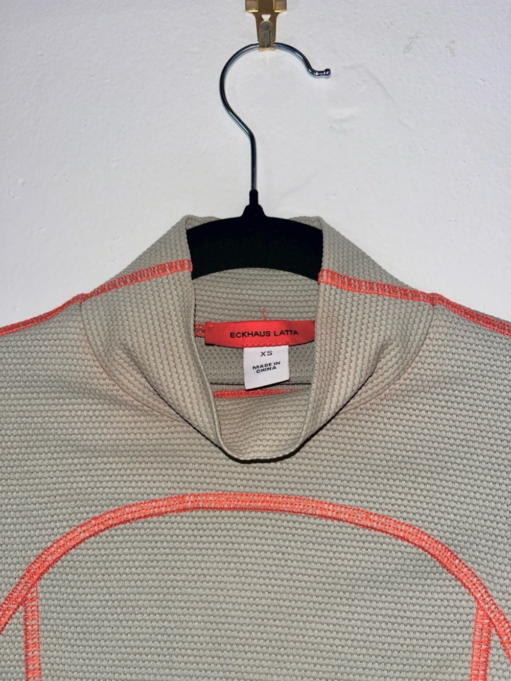 Eckhaus Latta Green Cap-Sleeve Sport Tee with Contrast Stitching - Picture 3 of 6
